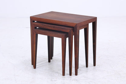 Vintage Satztische von Severin Hansen für Haslev Møbelsnedkeri 60er Jahre | Mid Century Couchtische | 3 Beistelltische 60er Jahre Palisander
