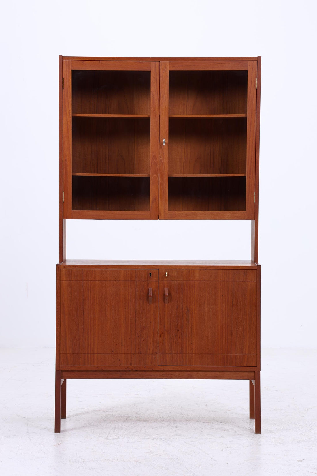 Vintage Teak Vitrine 60er Jahre | Mid Century Schrank Retro Regal Holz Aufbewahrung
