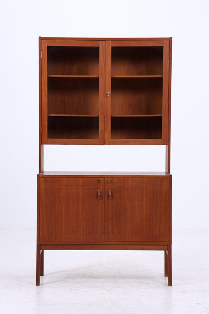 Vintage Teak Vitrine 60er Jahre | Mid Century Schrank Retro Regal Holz Aufbewahrung