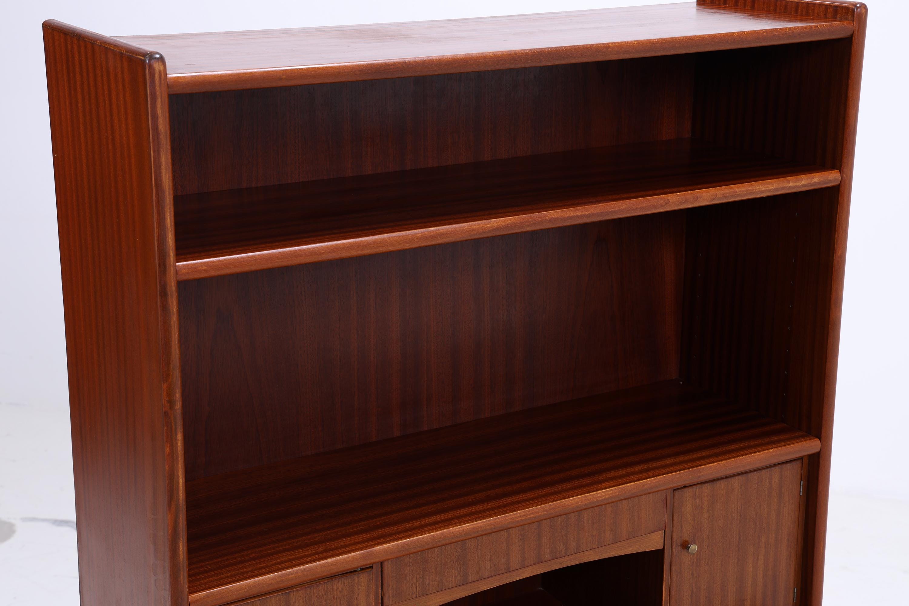 Vintage Mahagoni Regal Möbelfabrik Treman 60er Jahre | Mid Century Schrank Retro Sekretär Holz Aufbewahrung