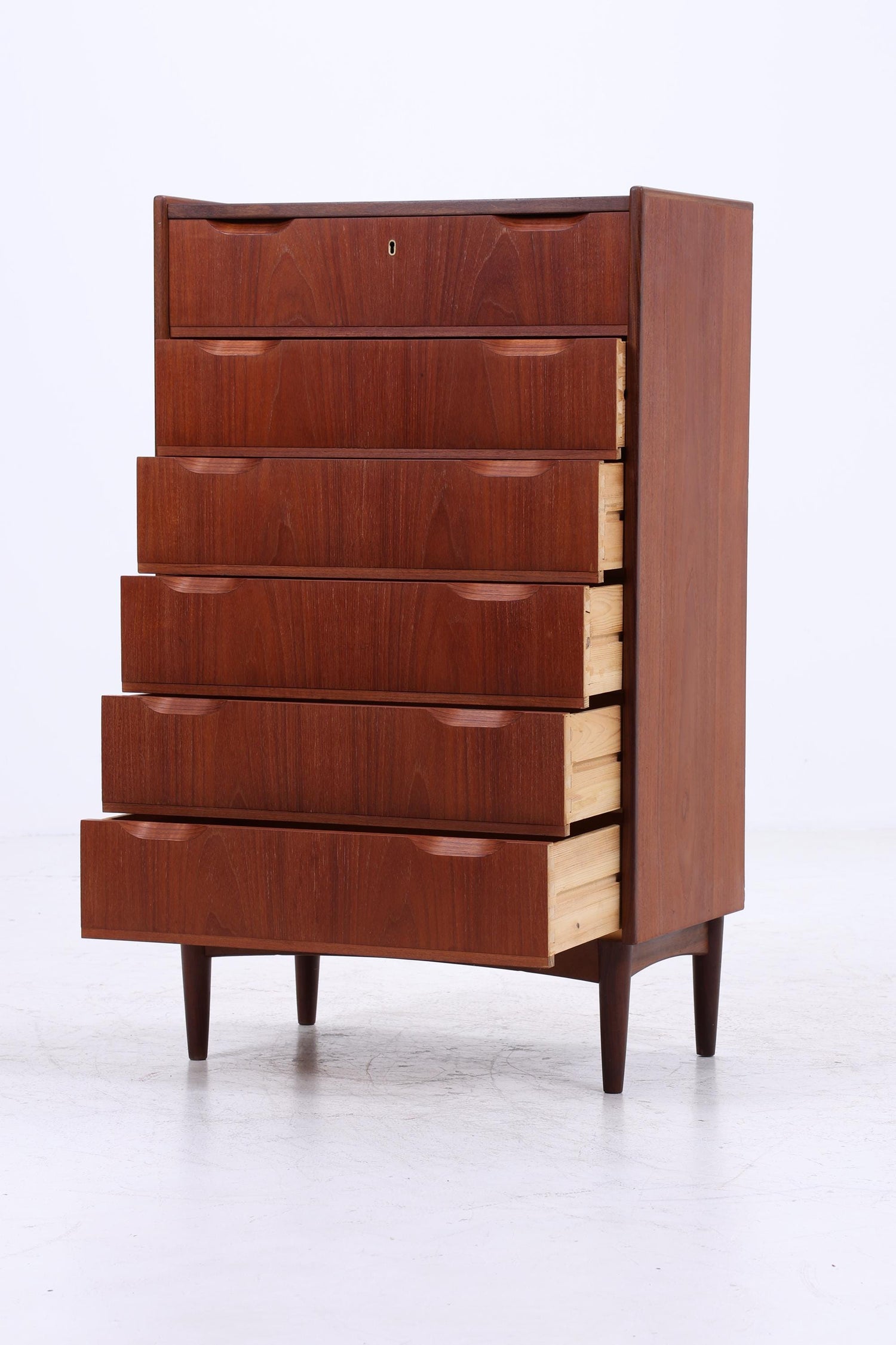 Vintage Teak Schubladen Kommode | Danish Design Mid Century Schrank Holz Aufbewahrung 60er Jahre
