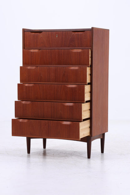 Vintage Teak Schubladen Kommode | Danish Design Mid Century Schrank Holz Aufbewahrung 60er Jahre