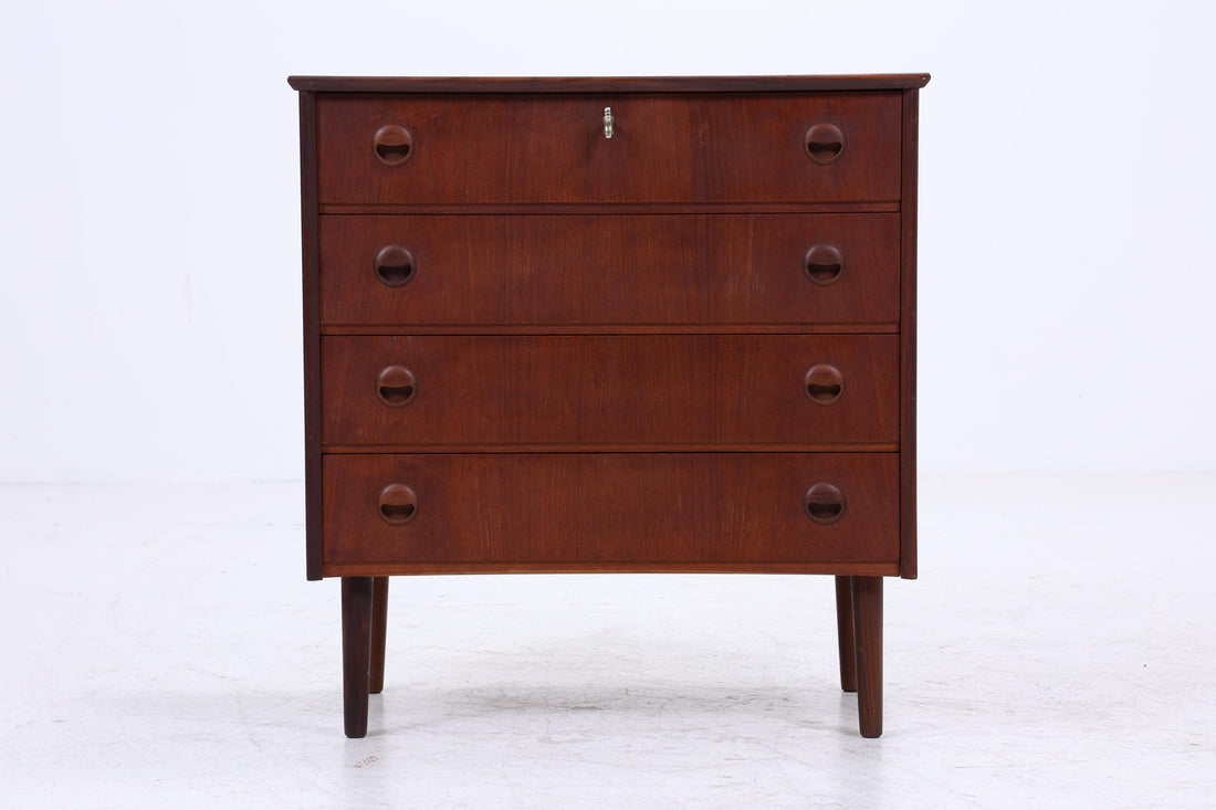 Vintage Teak Schubladen Kommode | Mid Century Schubladen Schrank | Holz Aufbewahrung 60er 70er Jahre
