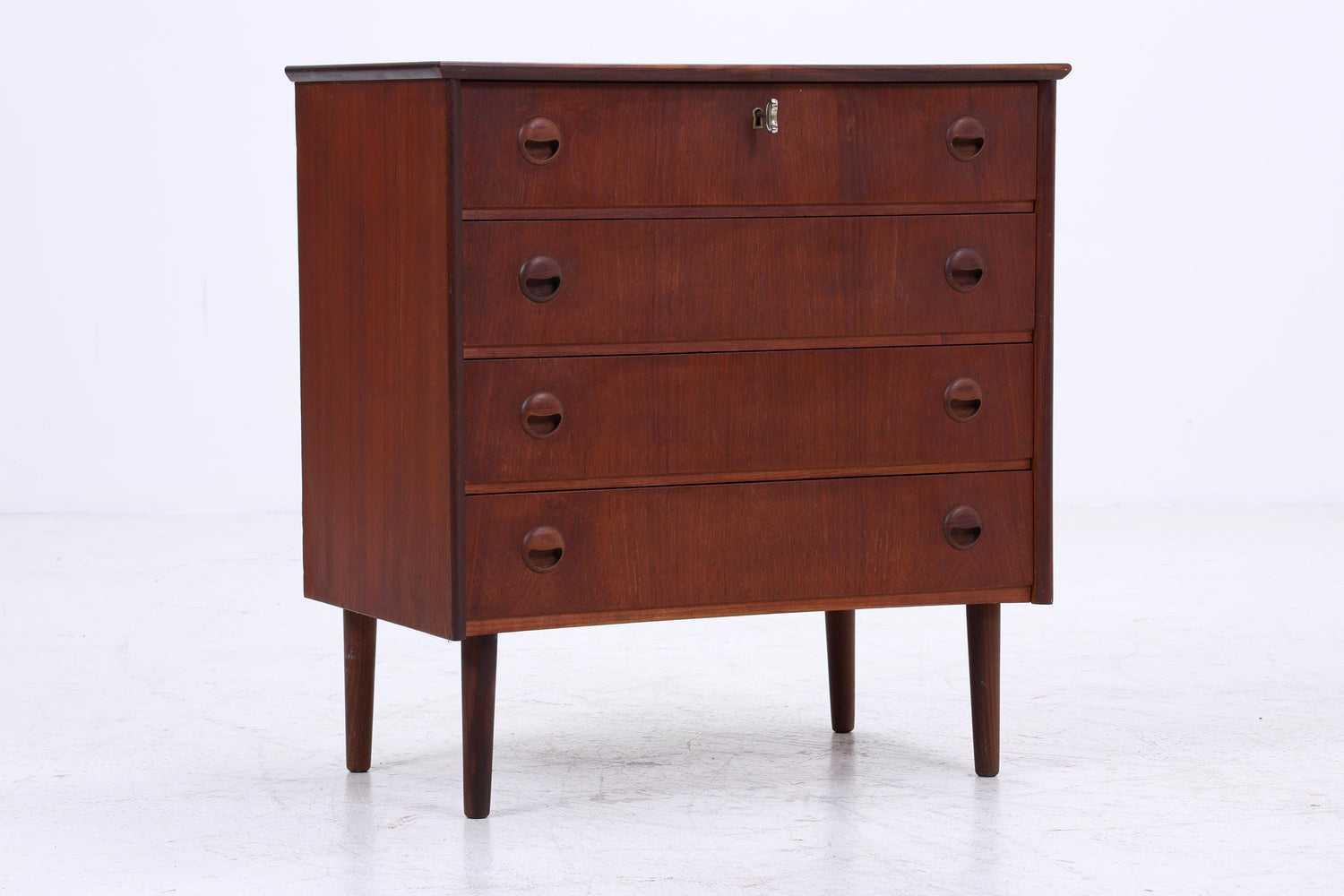 Vintage Teak Schubladen Kommode | Mid Century Schubladen Schrank | Holz Aufbewahrung 60er 70er Jahre