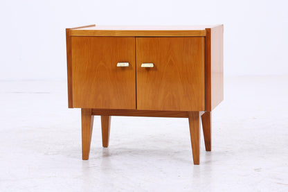 2er Set Vintage Nachttische der 60er | Mid Century Mini Kommode | Stilvolle Holz Aufbewahrung Schlafzimmer Beige