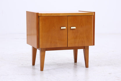 2er Set Vintage Nachttische der 60er | Mid Century Mini Kommode | Stilvolle Holz Aufbewahrung Schlafzimmer Beige