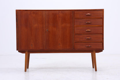 Vintage Teak Sideboard 60er Jahre Danish Design | Mid Century TV Board mit Schubladen &amp; Fächern Retro Holz Aufbewahrung