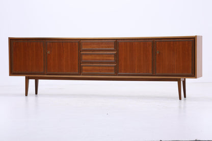 Vintage Teak Sideboard 60er Jahre | Mid Century TV Board mit Schubladen &amp; Fächern Retro Holz Aufbewahrung