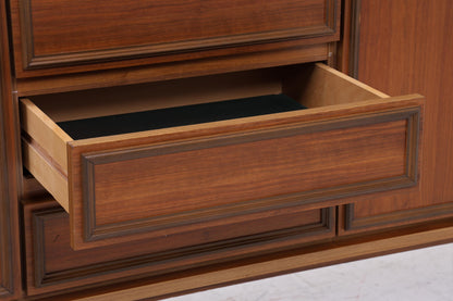 Vintage Teak Sideboard 60er Jahre | Mid Century TV Board mit Schubladen &amp; Fächern Retro Holz Aufbewahrung