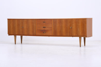 Vintage Sideboard 60er Jahre | Mid Century TV Board mit Schubladen &amp; Fächern Holz Aufbewahrung Anrichte