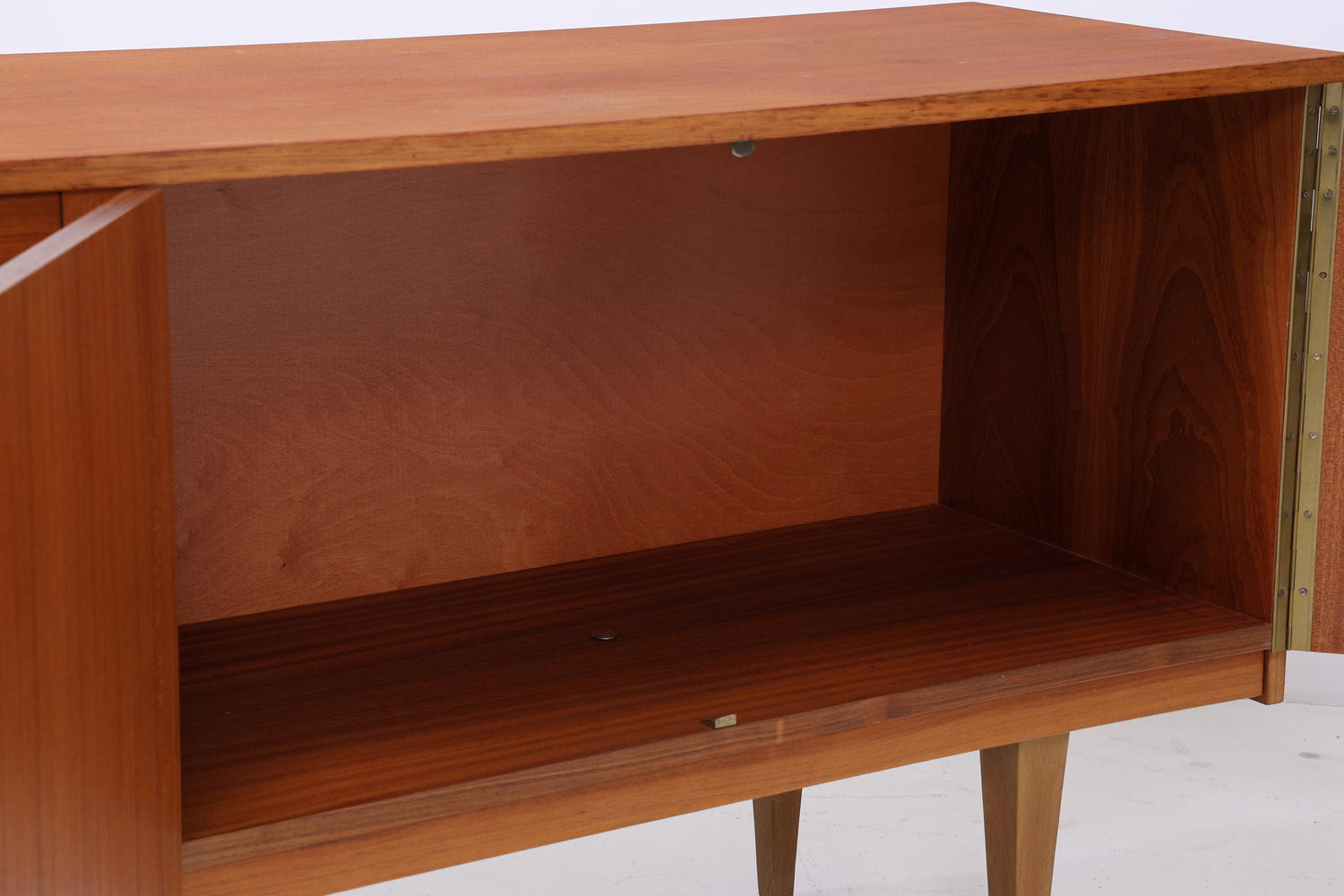 Vintage Sideboard 60er Jahre | Mid Century TV Board mit Schubladen &amp; Fächern Holz Aufbewahrung Anrichte