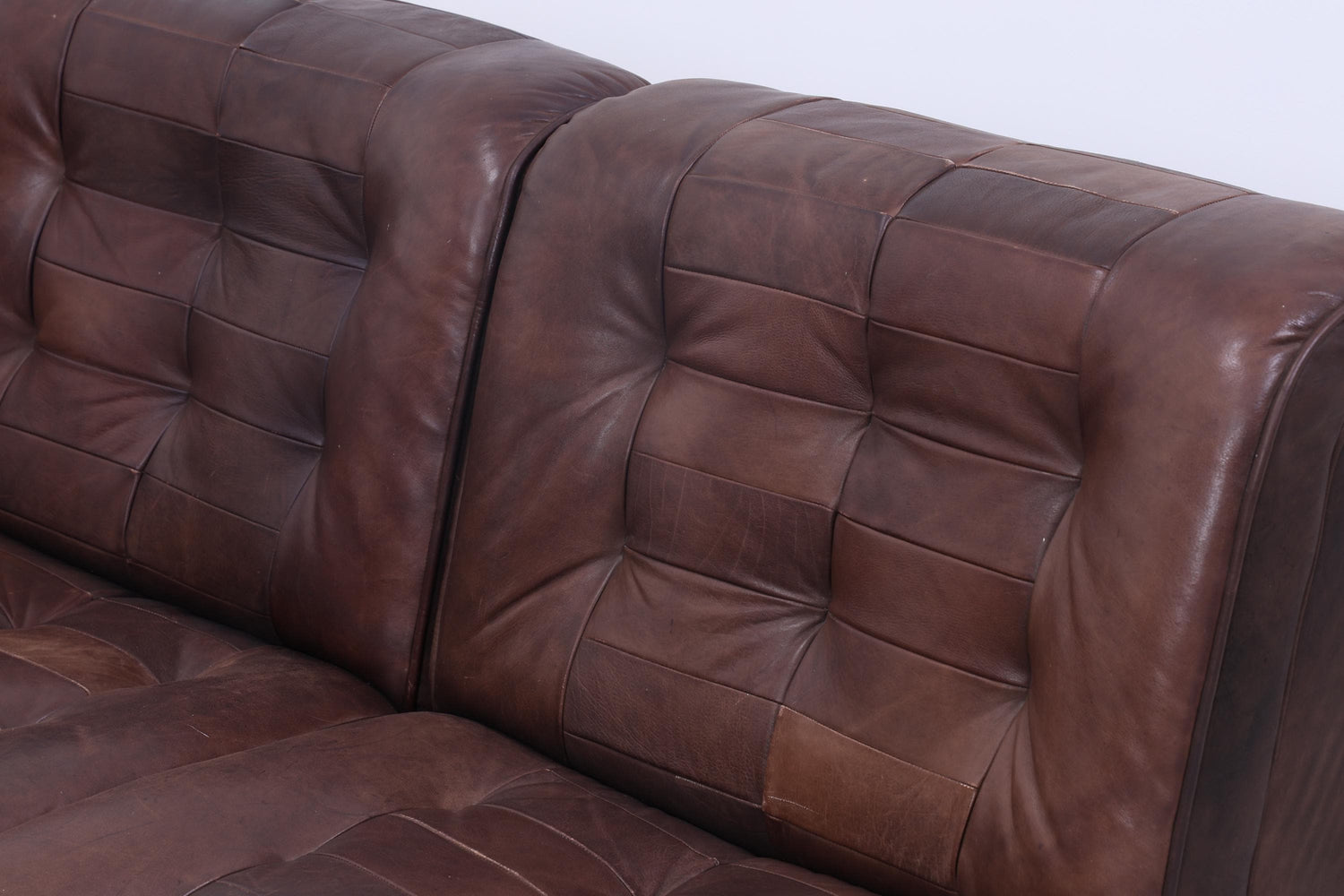 Vintage Modular Leder Sofa von Lemke aus den 70ern | Mid Century Couch Lounge Braun Retro 60er