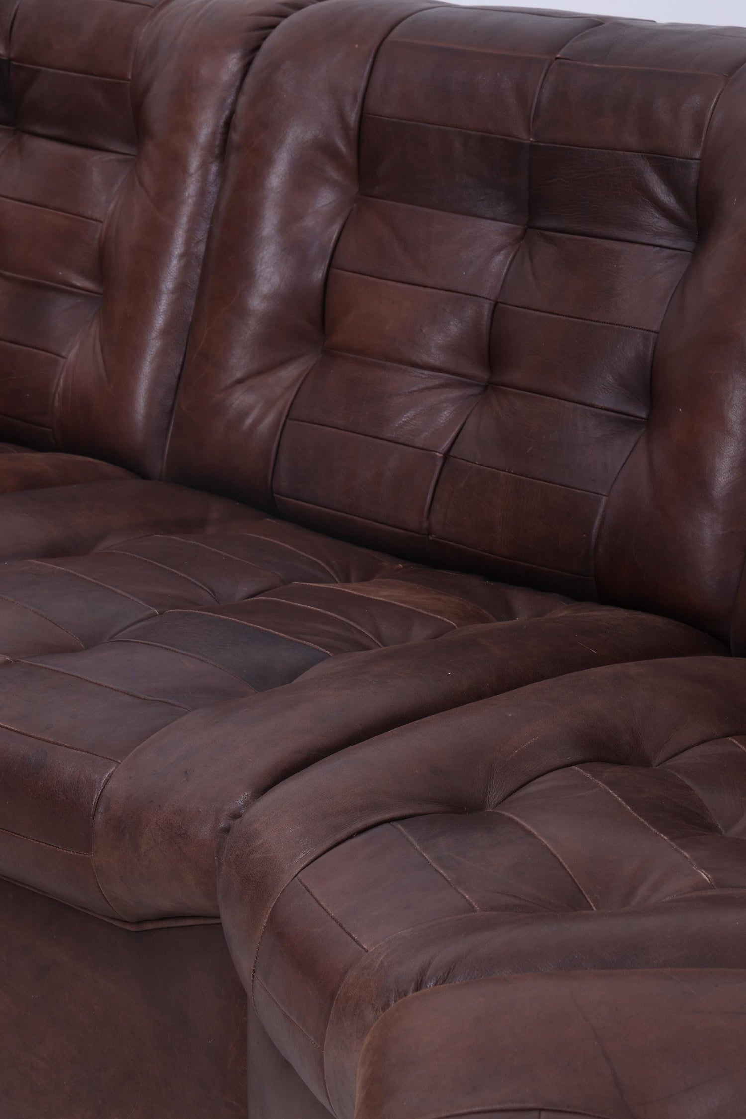 Vintage Modular Leder Sofa von Lemke aus den 70ern | Mid Century Couch Lounge Braun Retro 60er