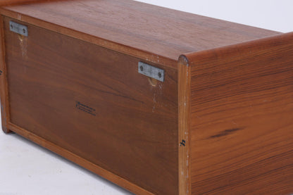 Vintage Teak Wandkonsole von Kai Kristiansen für Vildbjerg Møbelfabrik  | Mid Century Schubladen Wandschrank Holz Aufbewahrung 60er Jahre