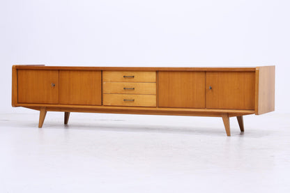 Vintage Lowboard 60er Jahre | Mid Century Sideboard mit Schubladen &amp; Fächern  Retro Holz Aufbewahrung