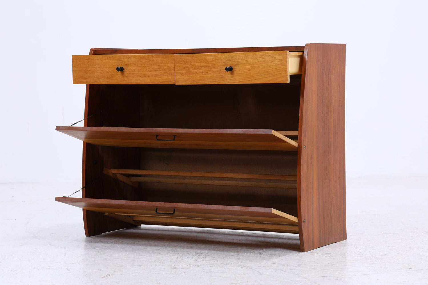 Vintage Schuhkommode aus den 60er Jahren | Mid Century Schrank Kommode mit Schubladen Retro Schuhschrank Flur Holz Aufbewahrung
