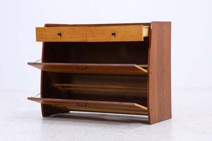 Vintage Schuhkommode aus den 60er Jahren | Mid Century Schrank Kommode mit Schubladen Retro Schuhschrank Flur Holz Aufbewahrung