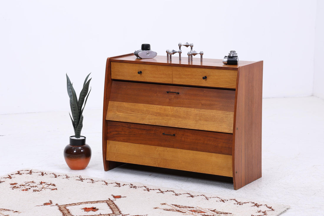 Vintage Schuhkommode aus den 60er Jahren | Mid Century Schrank Kommode mit Schubladen Retro Schuhschrank Flur Holz Aufbewahrung