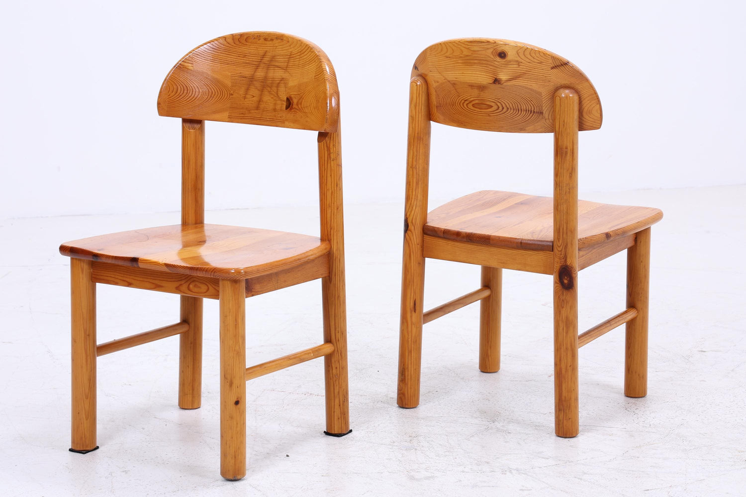 2er Set Holzstühle von Rainer Daumiller, 1970er  | Mid Century Küchen Stuhl Esszimmerstühle Vintage Retro