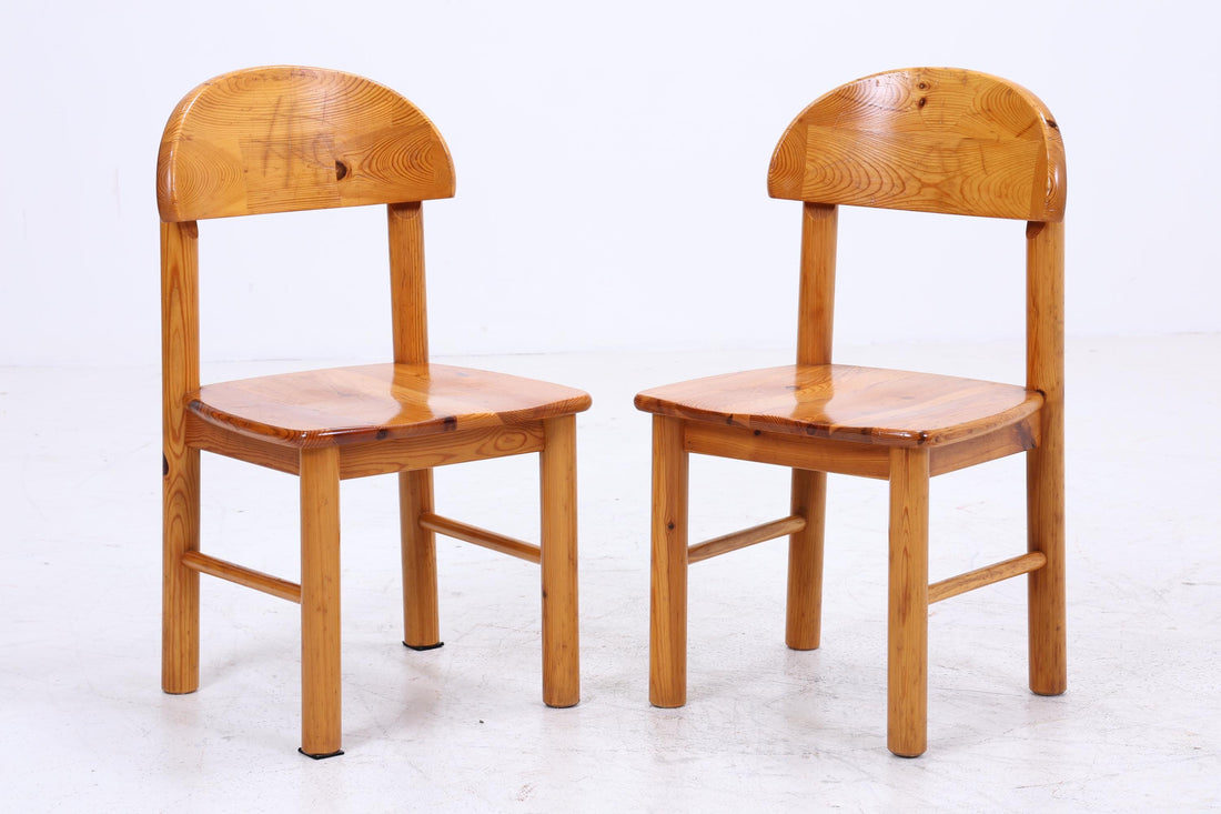 2er Set Holzstühle von Rainer Daumiller, 1970er  | Mid Century Küchen Stuhl Esszimmerstühle Vintage Retro