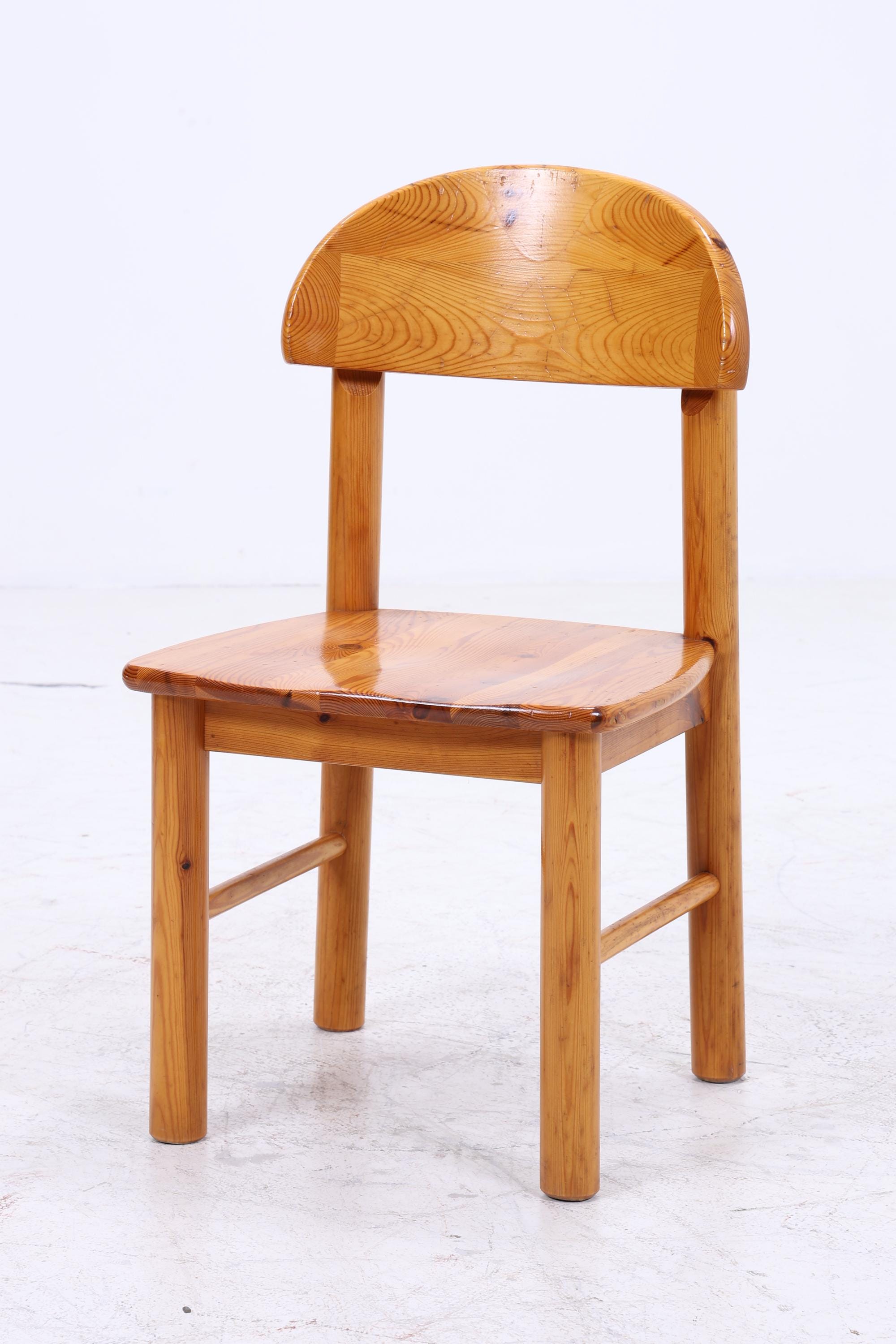 2er Set Holzstühle von Rainer Daumiller, 1970er  | Mid Century Küchen Stuhl Esszimmerstühle Vintage Retro