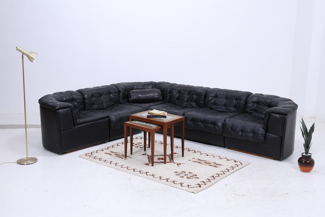Desede DS11 Vintage Modular Leder Sofa | Mid Century Couch Lounge Schwarz Retro 60er