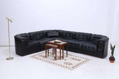 Desede DS11 Vintage Modular Leder Sofa | Mid Century Couch Lounge Schwarz Retro 60er