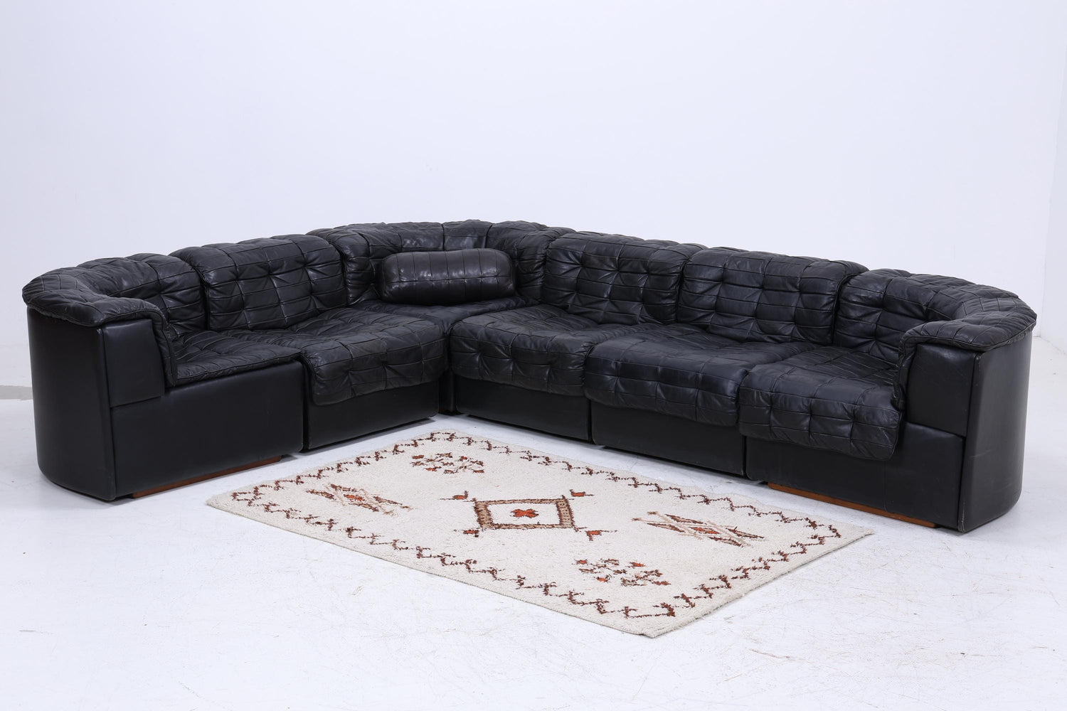 Desede DS11 Vintage Modular Leder Sofa | Mid Century Couch Lounge Schwarz Retro 60er