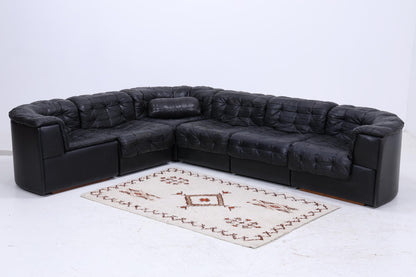 Desede DS11 Vintage Modular Leder Sofa | Mid Century Couch Lounge Schwarz Retro 60er