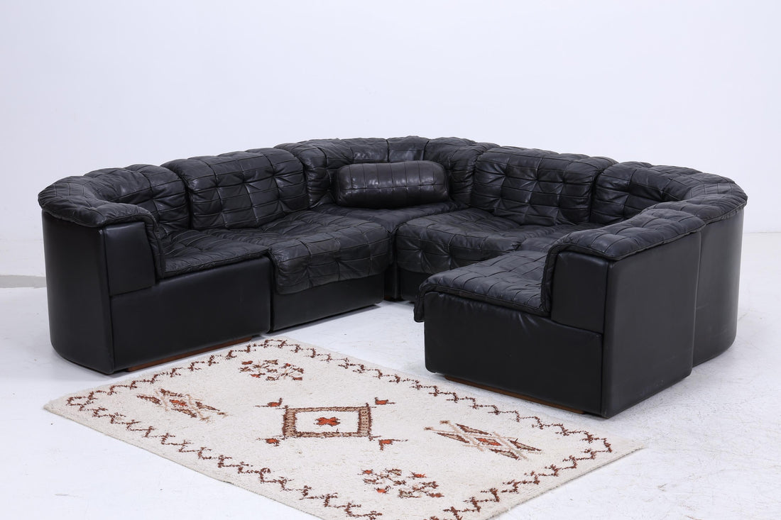 Desede DS11 Vintage Modular Leder Sofa | Mid Century Couch Lounge Schwarz Retro 60er