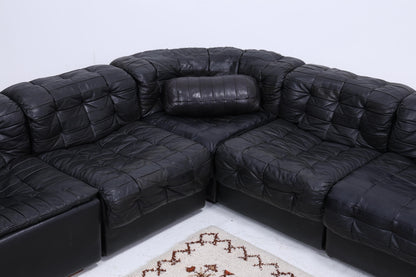 Desede DS11 Vintage Modular Leder Sofa | Mid Century Couch Lounge Schwarz Retro 60er