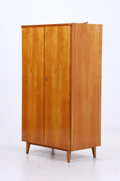 Vintage Kleiderschrank | Mid Century Hochglanz Wäscheschrank | 60er Jahre Schrank | mit Kleiderstange