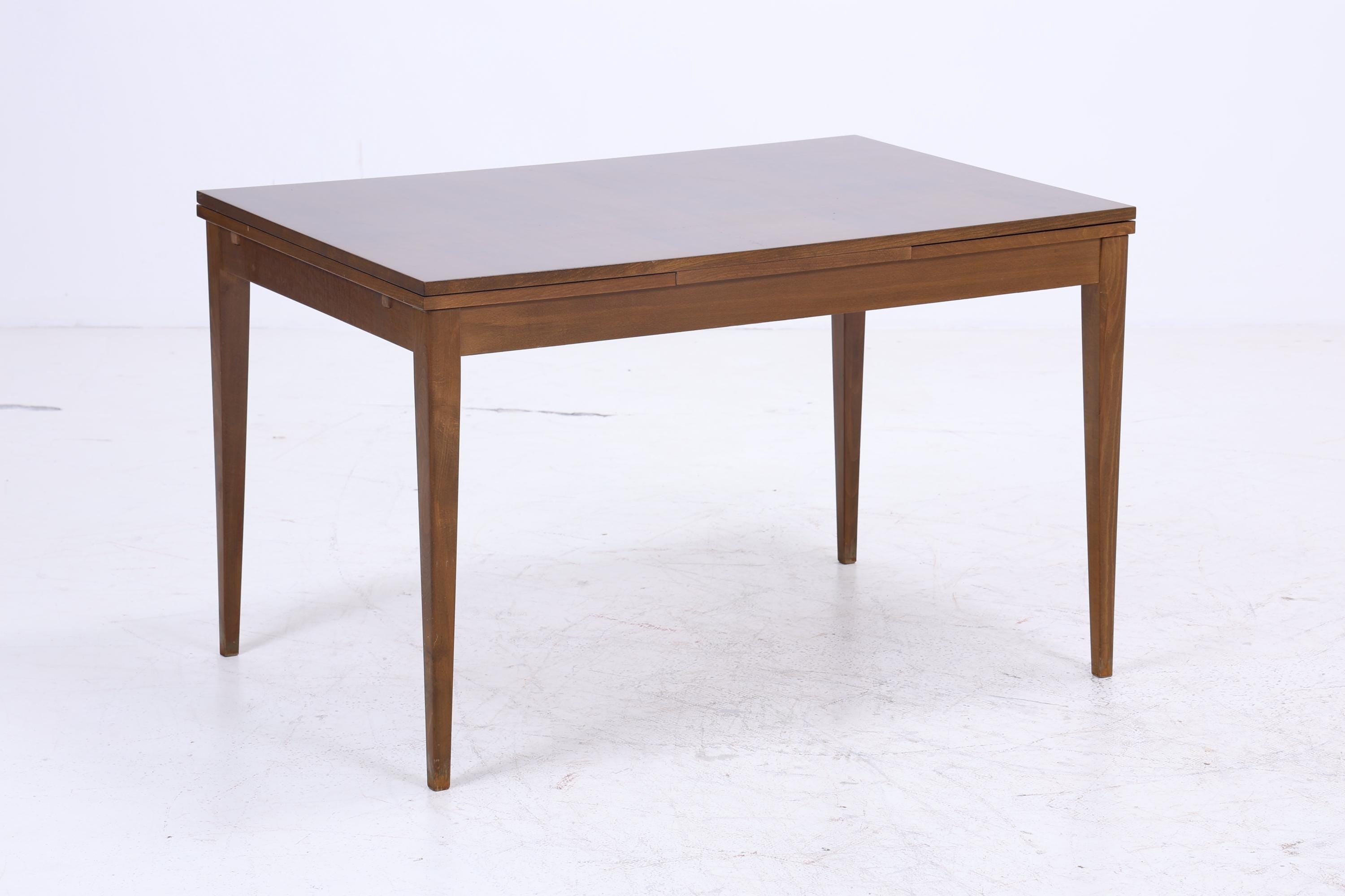 Wunderschöner Nussbaum Mid-Century Esstisch | Vintage Ausziehbarer Küchentisch 1960er Holz
