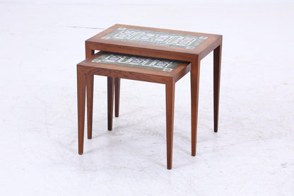 Vintage Satztische von Severin Hansen für Haslev Møbelsnedkeri 60er Jahre | Mid Century Couchtische | 3 Beistelltische 60er Jahre Palisander