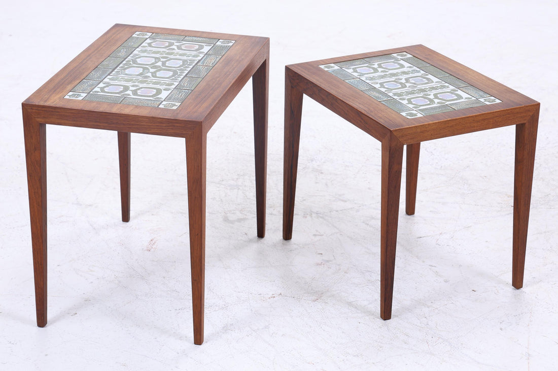 Vintage Satztische von Severin Hansen für Haslev Møbelsnedkeri 60er Jahre | Mid Century Couchtische | 3 Beistelltische 60er Jahre Palisander