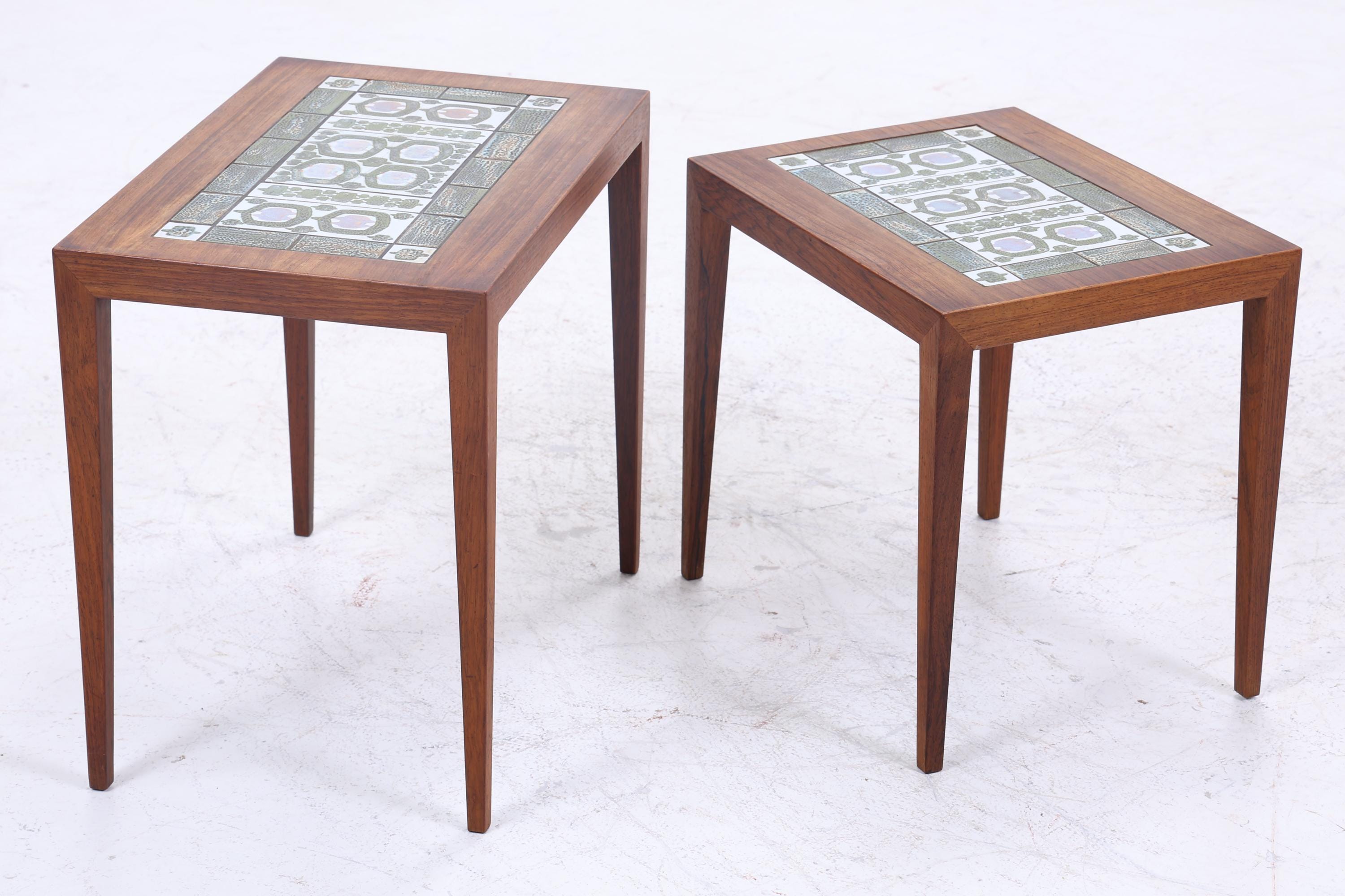 Vintage Satztische von Severin Hansen für Haslev Møbelsnedkeri 60er Jahre | Mid Century Couchtische | 3 Beistelltische 60er Jahre Palisander