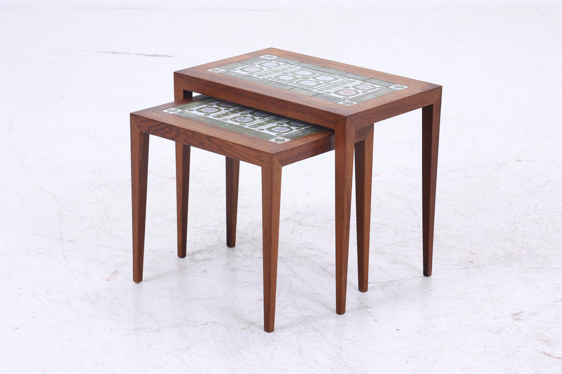 Vintage Satztische von Severin Hansen für Haslev Møbelsnedkeri 60er Jahre | Mid Century Couchtische | 3 Beistelltische 60er Jahre Palisander