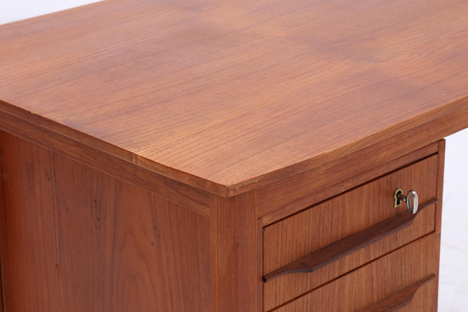 Vintage Teak Schreibtisch aus den 60ern | Mid Century Schubladen Arbeitstisch Bürotisch Tisch Retro Holz