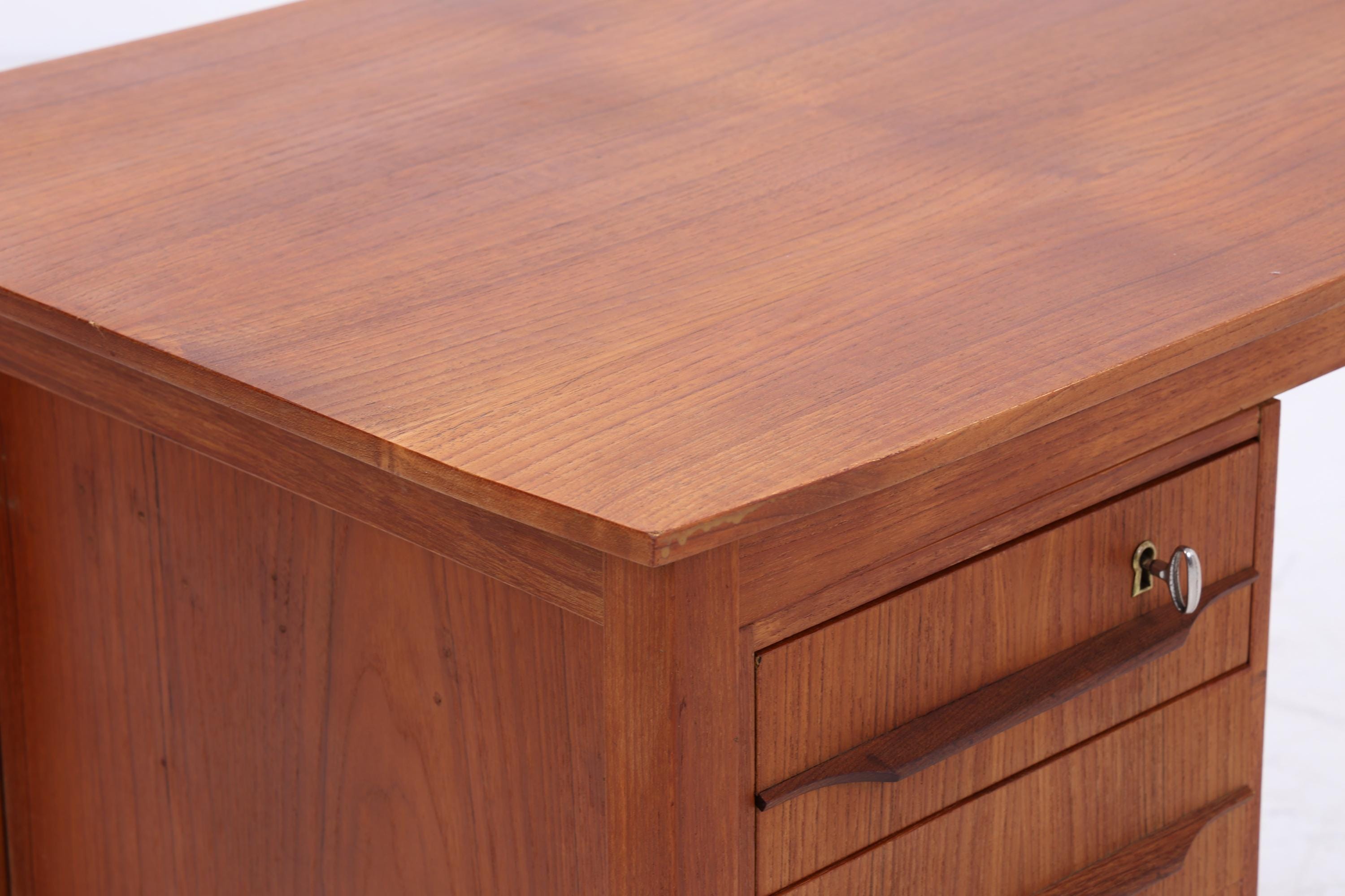 Vintage Teak Schreibtisch aus den 60ern | Mid Century Schubladen Arbeitstisch Bürotisch Tisch Retro Holz