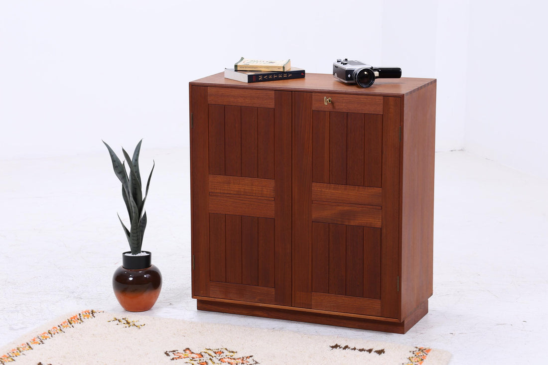 Seltener Vintage Mahagoni Schrank von Mogens Koch für Rud Rasmusson | Mid Century Kommode | Holz Schrank Modul Aufbewahrung 80er Jahre