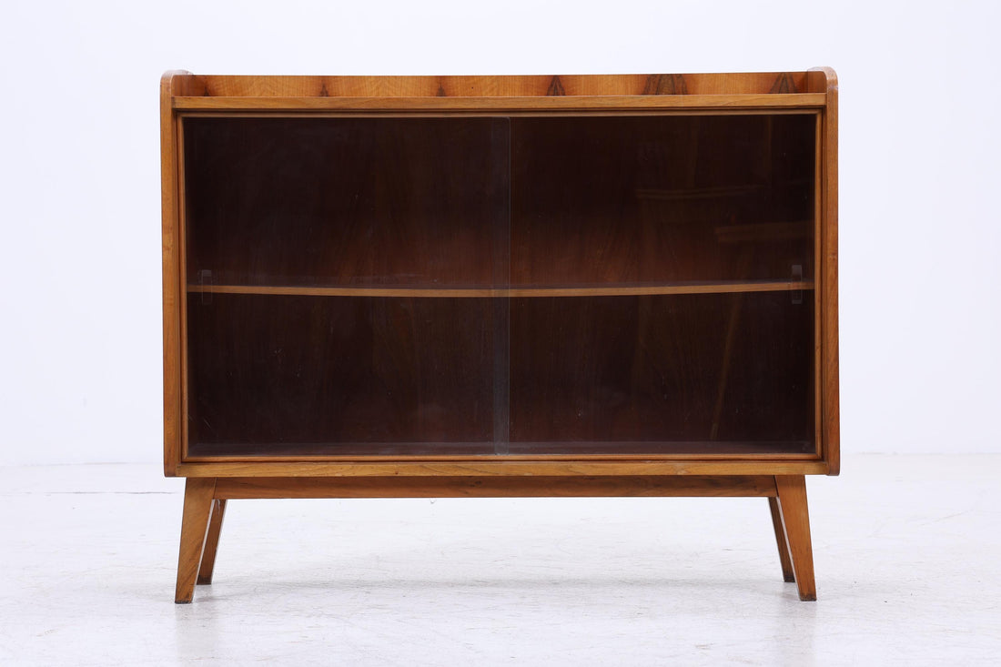 Vintage Kommode mit Glastüren 60er Jahre | Mid Century Vitrine Flur Schrank | Retro 70er Holz