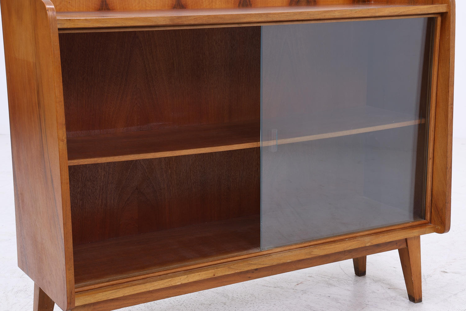 Vintage Kommode mit Glastüren 60er Jahre | Mid Century Vitrine Flur Schrank | Retro 70er Holz