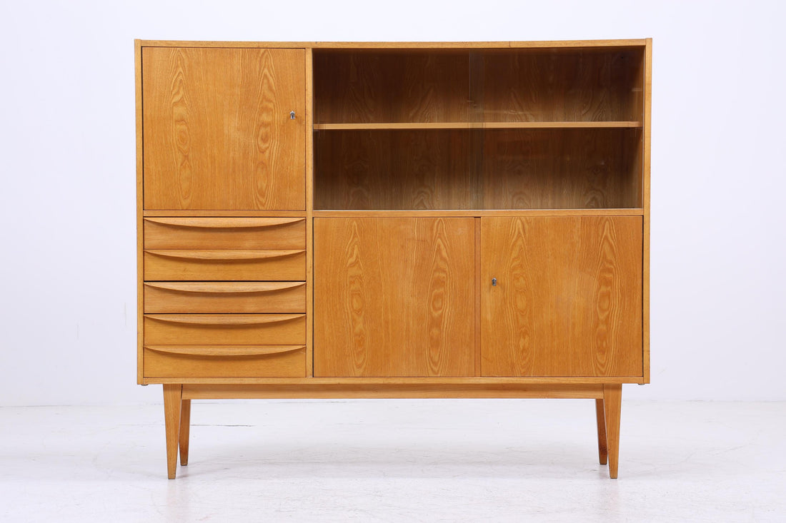 Hellerau Vintage Vitrine | Mid Century Highboard Serie 602 Franz Ehrlich Schrankwand Schrank Aufbewahrung