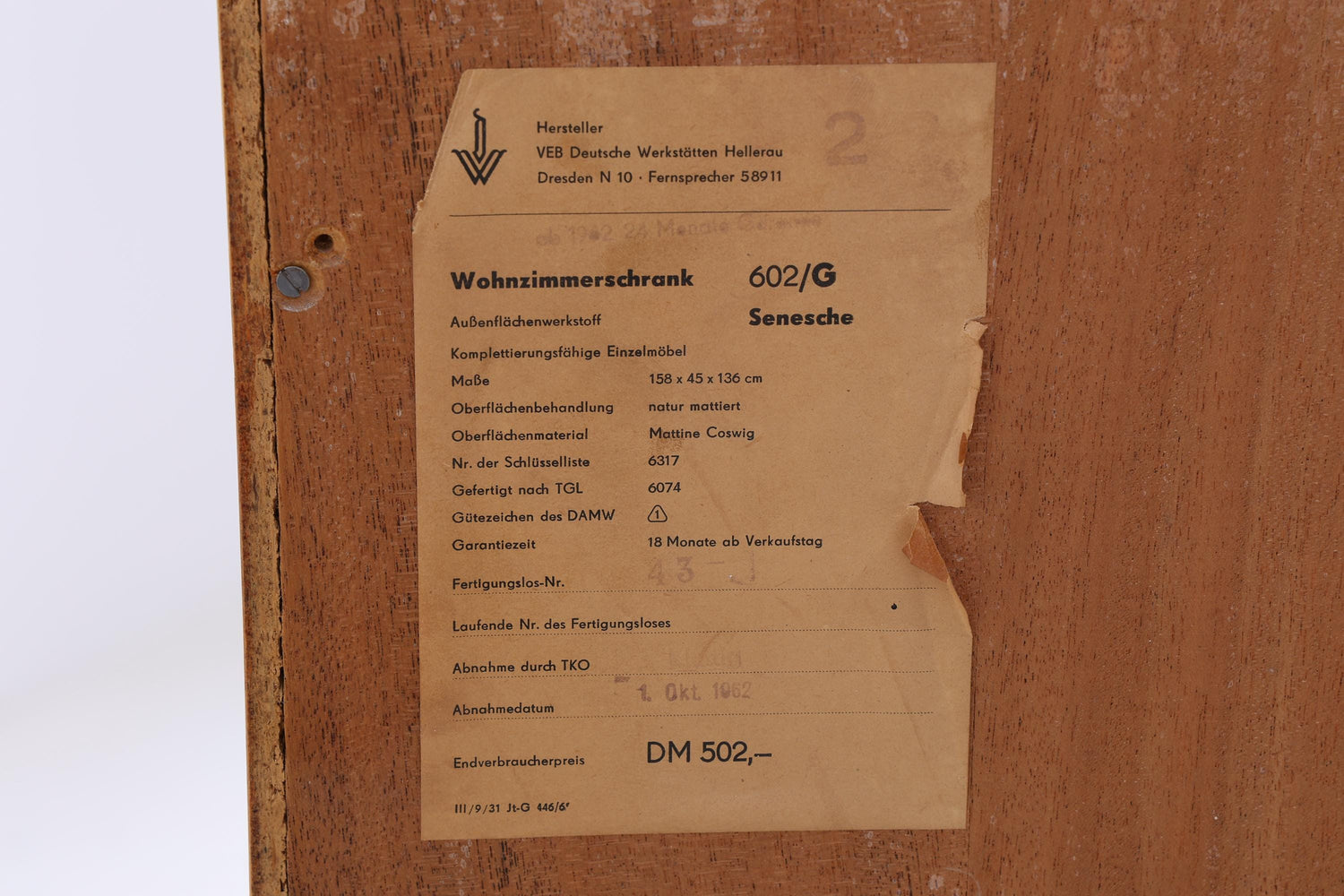 Hellerau Vintage Vitrine | Mid Century Highboard Serie 602 Franz Ehrlich Schrankwand Schrank Aufbewahrung
