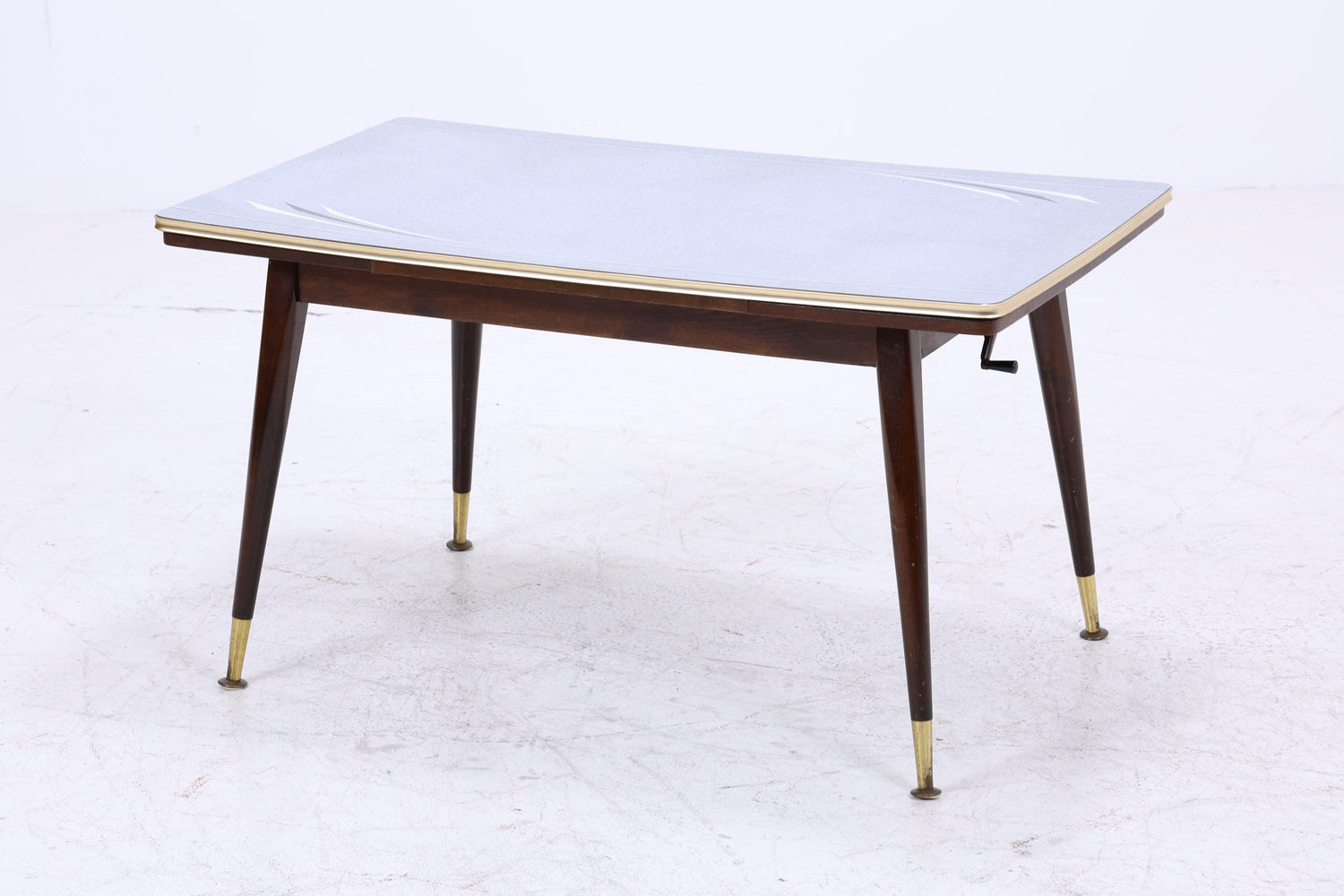 Vintage Kurbeltisch 60er Jahre | Mid Century ausziehbarer Resopal im Hochglanz Stil Couchtisch Tisch Retro 70er