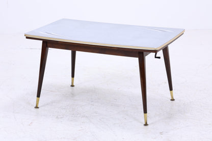 Vintage Kurbeltisch 60er Jahre | Mid Century ausziehbarer Resopal im Hochglanz Stil Couchtisch Tisch Retro 70er