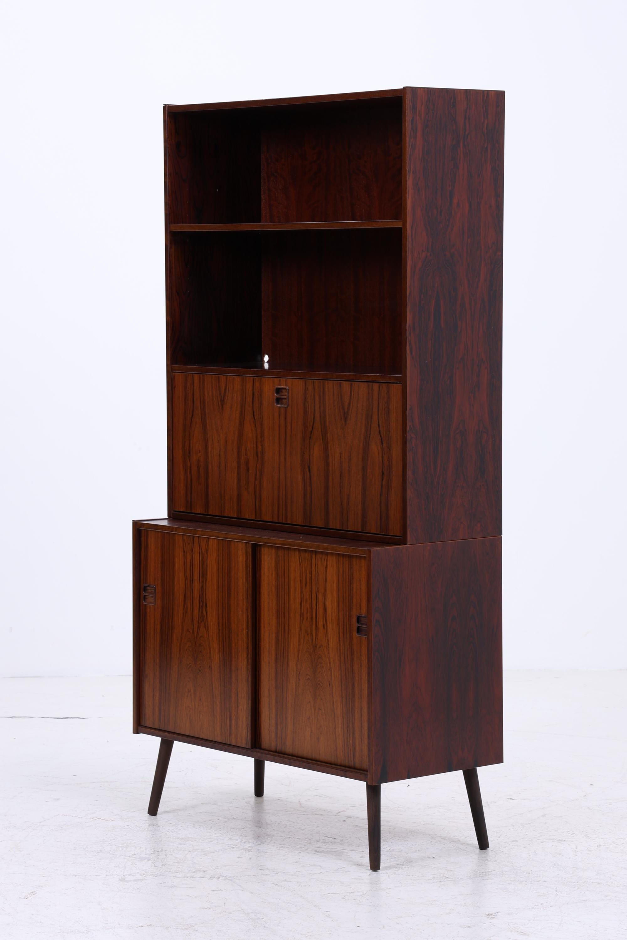 Vintage Regal 60er Jahre | Mid Century Bücherregal Retro Sekretär Schrank Holz Aufbewahrung