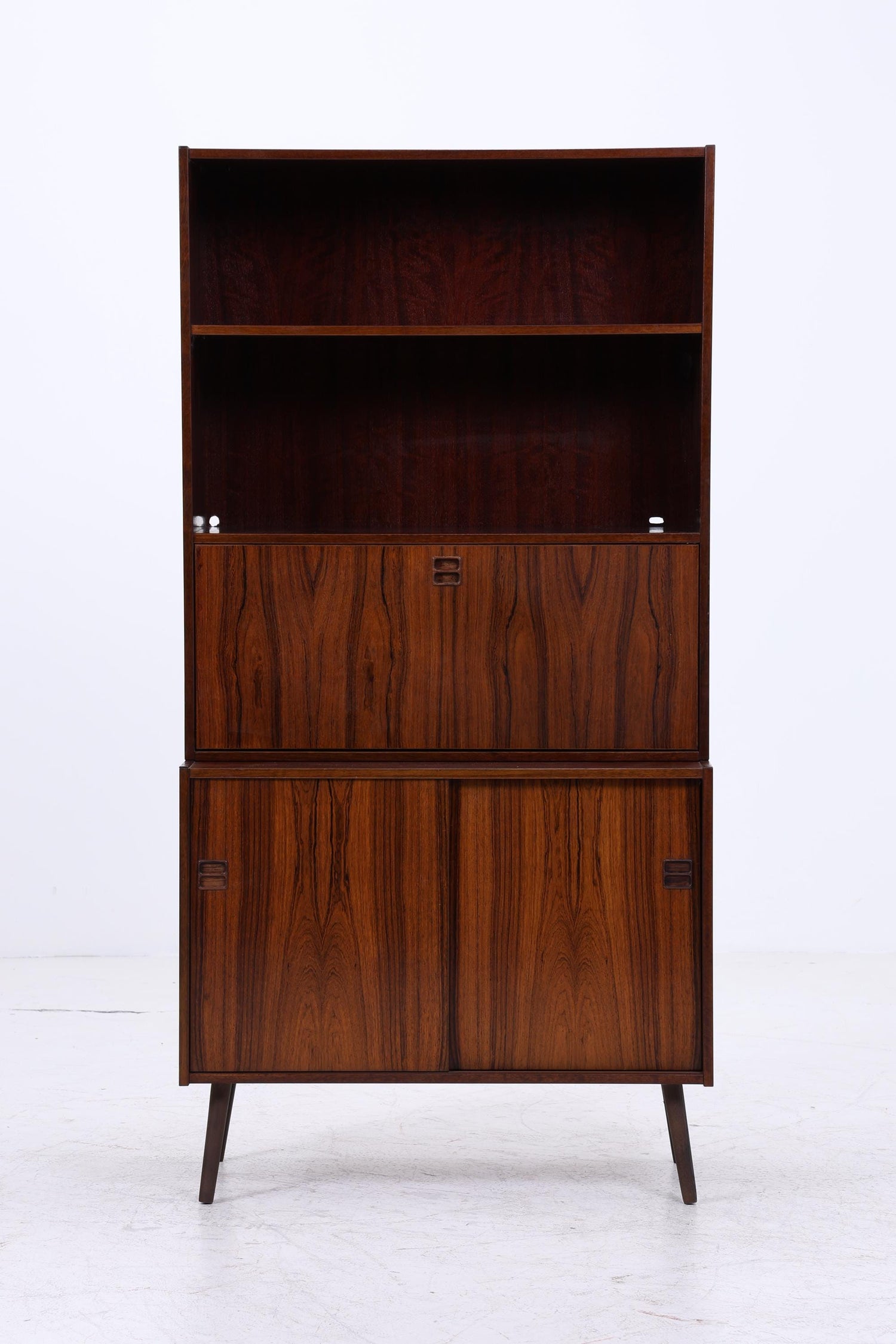 Vintage Regal 60er Jahre | Mid Century Bücherregal Retro Sekretär Schrank Holz Aufbewahrung