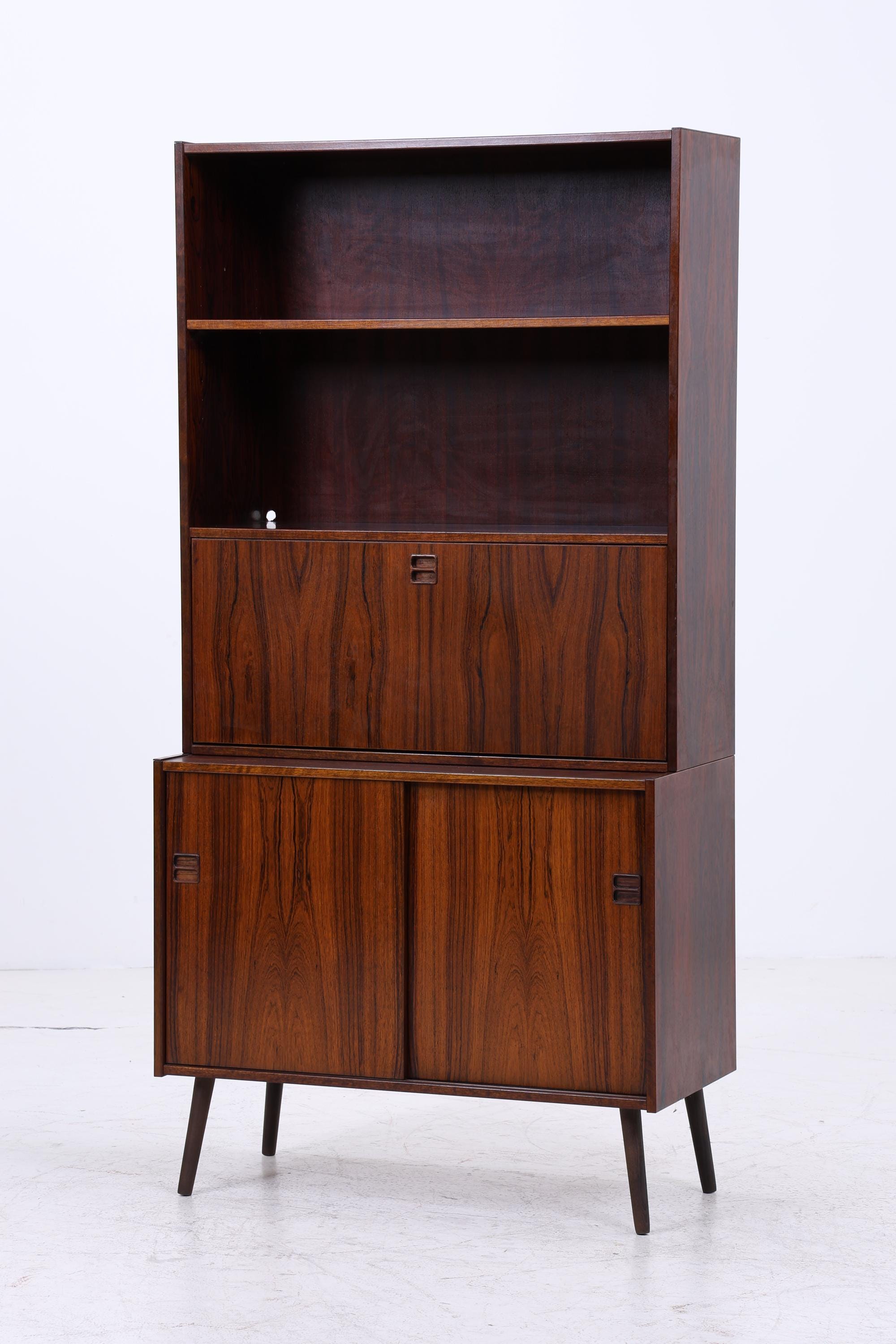 Vintage Regal 60er Jahre | Mid Century Bücherregal Retro Sekretär Schrank Holz Aufbewahrung