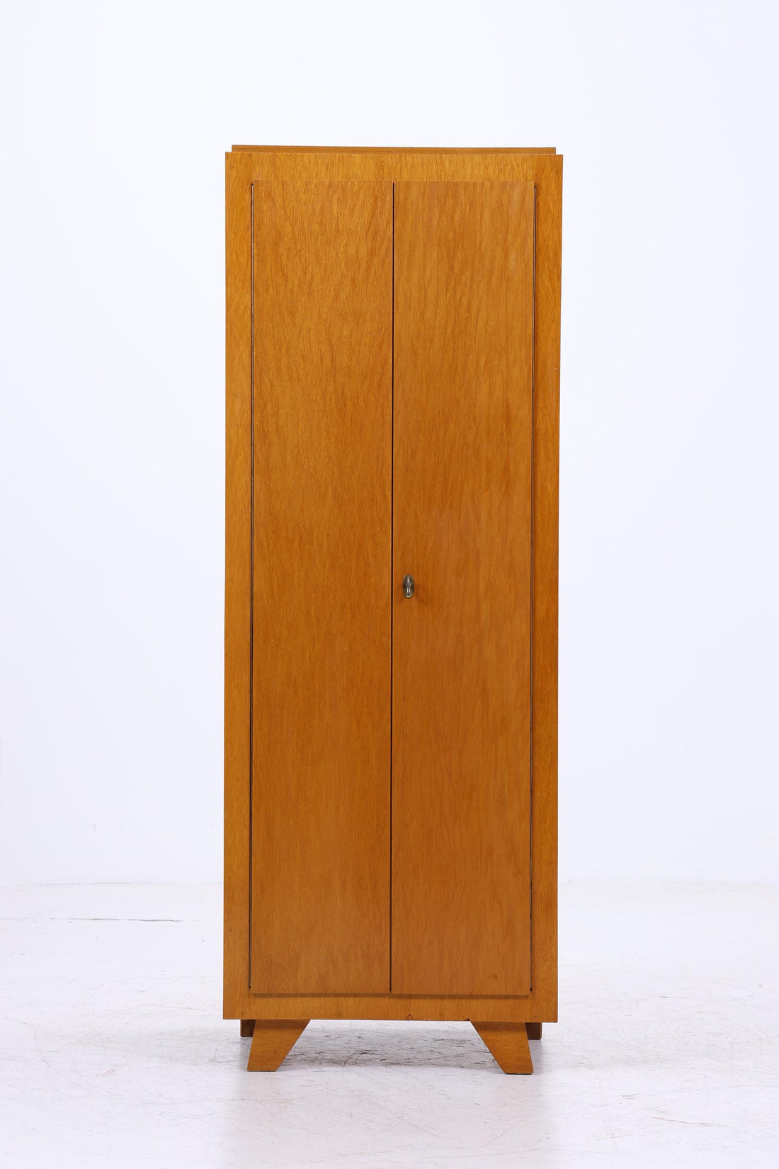 Schmaler Vintage Kleiderschrank | Mid Century Wäscheschrank | 60er Jahre Schrank | mit 1 Kleiderstange